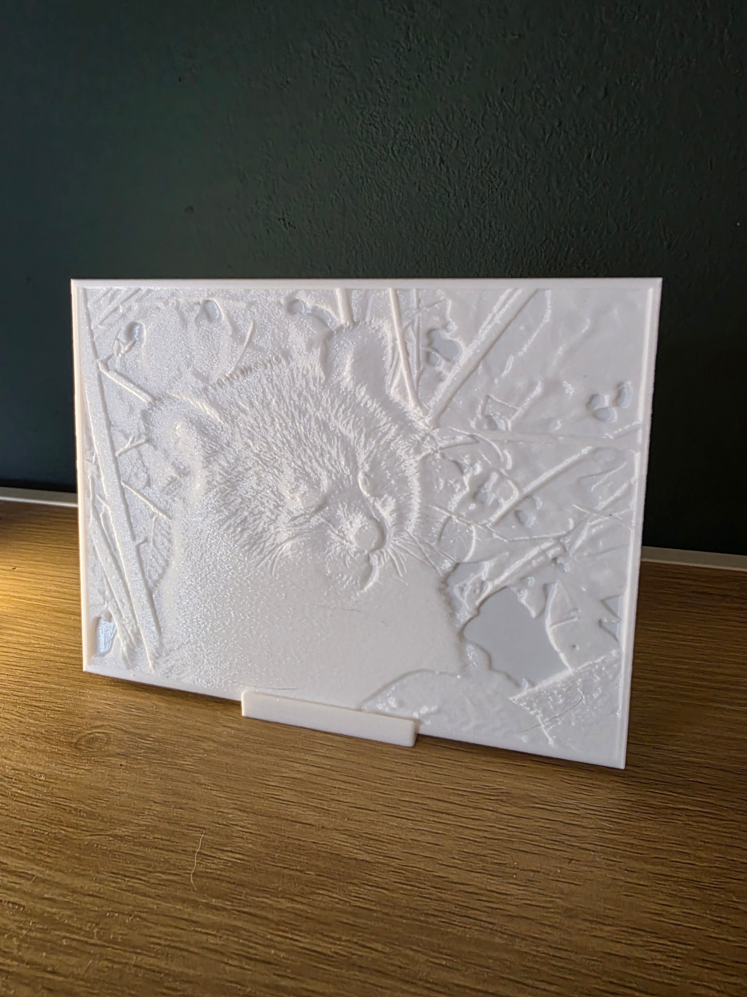 Lithophane met standaard - Rode panda (verlicht)