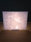 Lithophane met standaard - Vlinder op bloesem (verlicht)