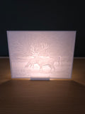 Lithophane met standaard - Edelhert in het bos (verlicht)