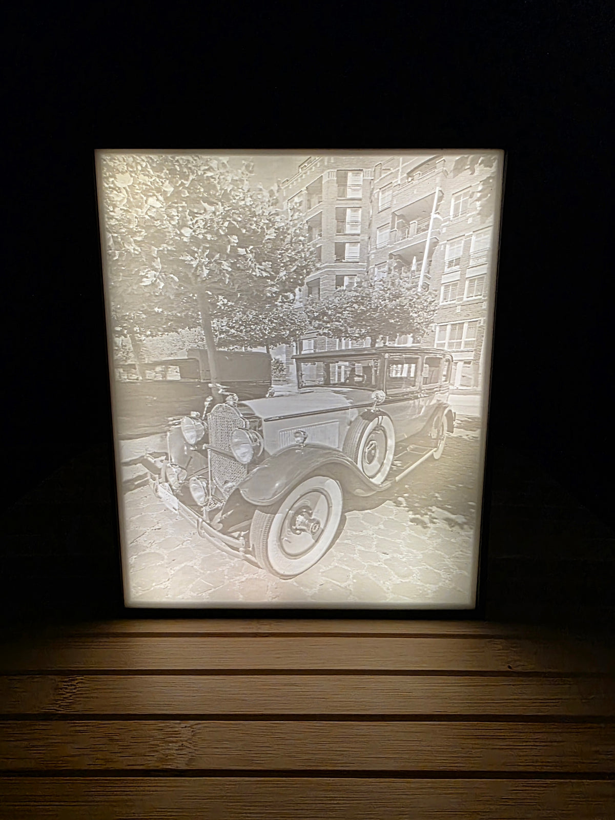 Lithophane met lightbox — Oldtimer