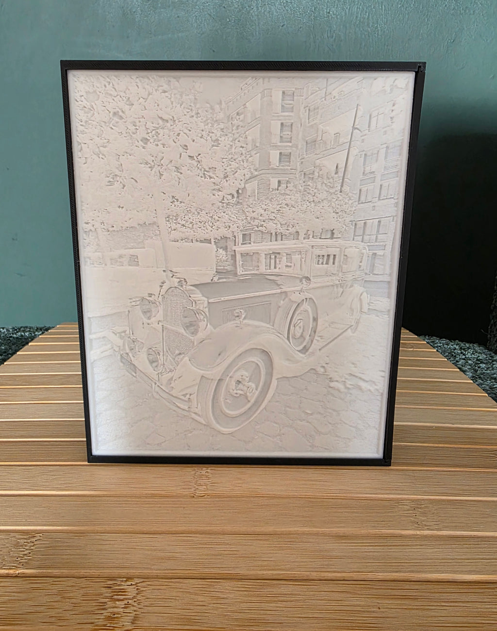 Lithophane met lightbox — Oldtimer